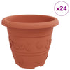 Vidaxl macetero redondo 24 piezas rojo ladrillo ø 26 x 21,5 cm plástico