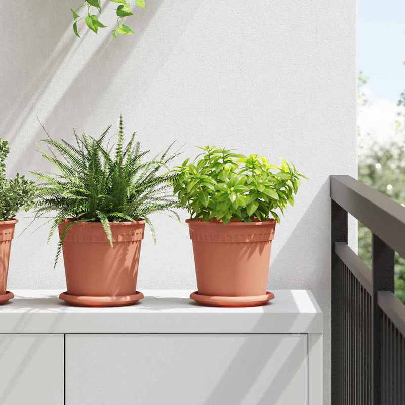 Vidaxl ronde bloemenschalen 6 pcs baksteenrood ø 14 x 2 cm kunststof