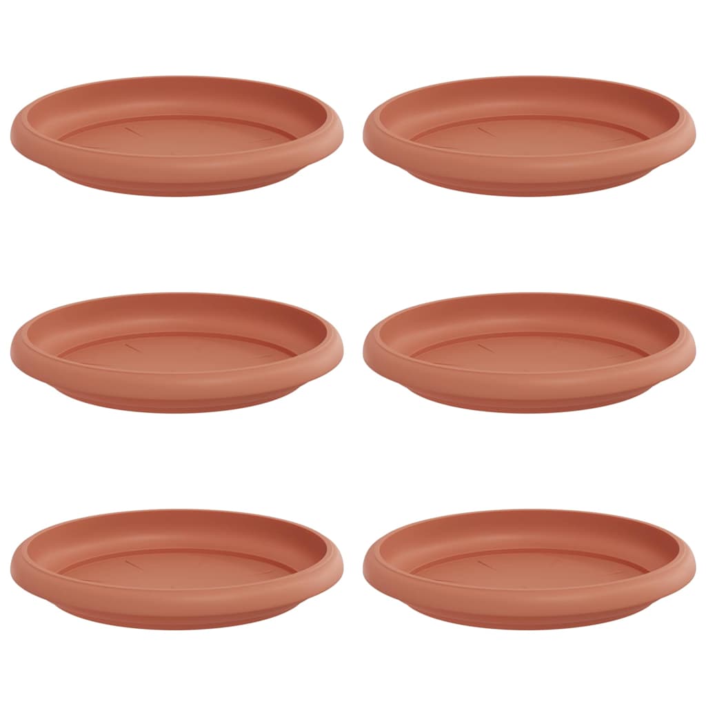 Vidaxl ronde bloemenschalen 6 pcs baksteenrood ø 14 x 2 cm kunststof