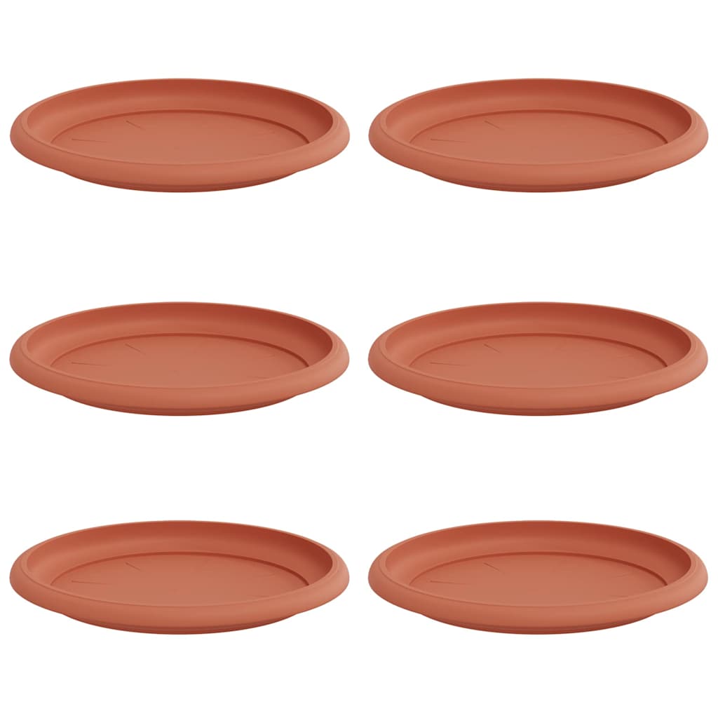 Vidaxl ronde bloemenschalen 6 pcs baksteenrood ø 17,5 x 2 cm kunststof