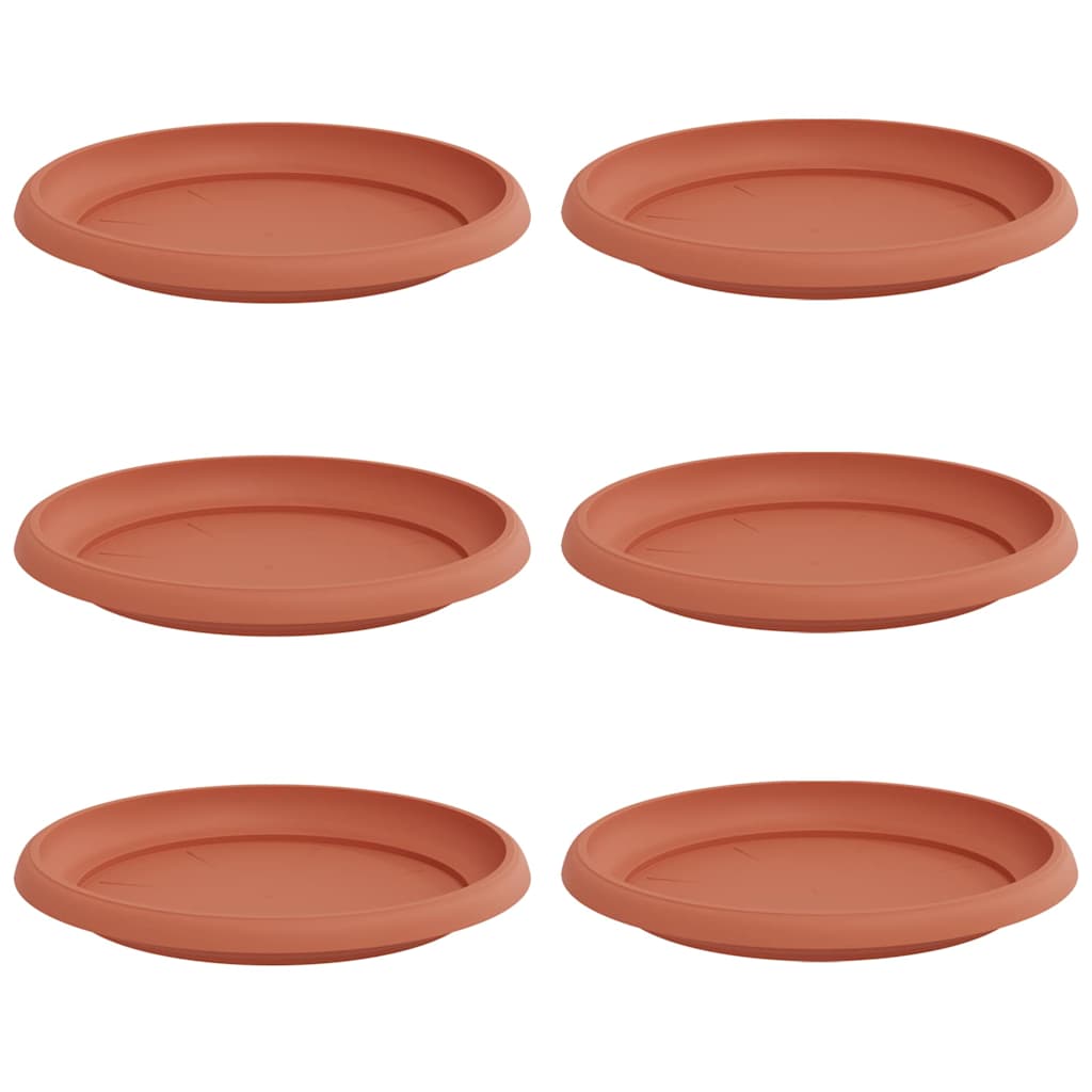Vidaxl ronde bloemenschalen 6 pcs baksteenrood ø 21,5 x 2,5 cm
