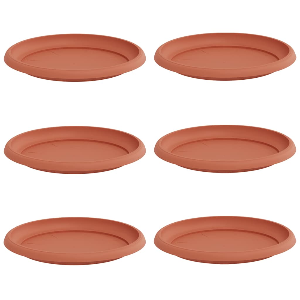 Vidaxl ronde bloemenschalen 6 pcs baksteenrood ø 23,5 x 2,5 cm