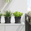 Vidaxl floreros redondos 6 piezas negro ø 15,5 x 2 cm plástico