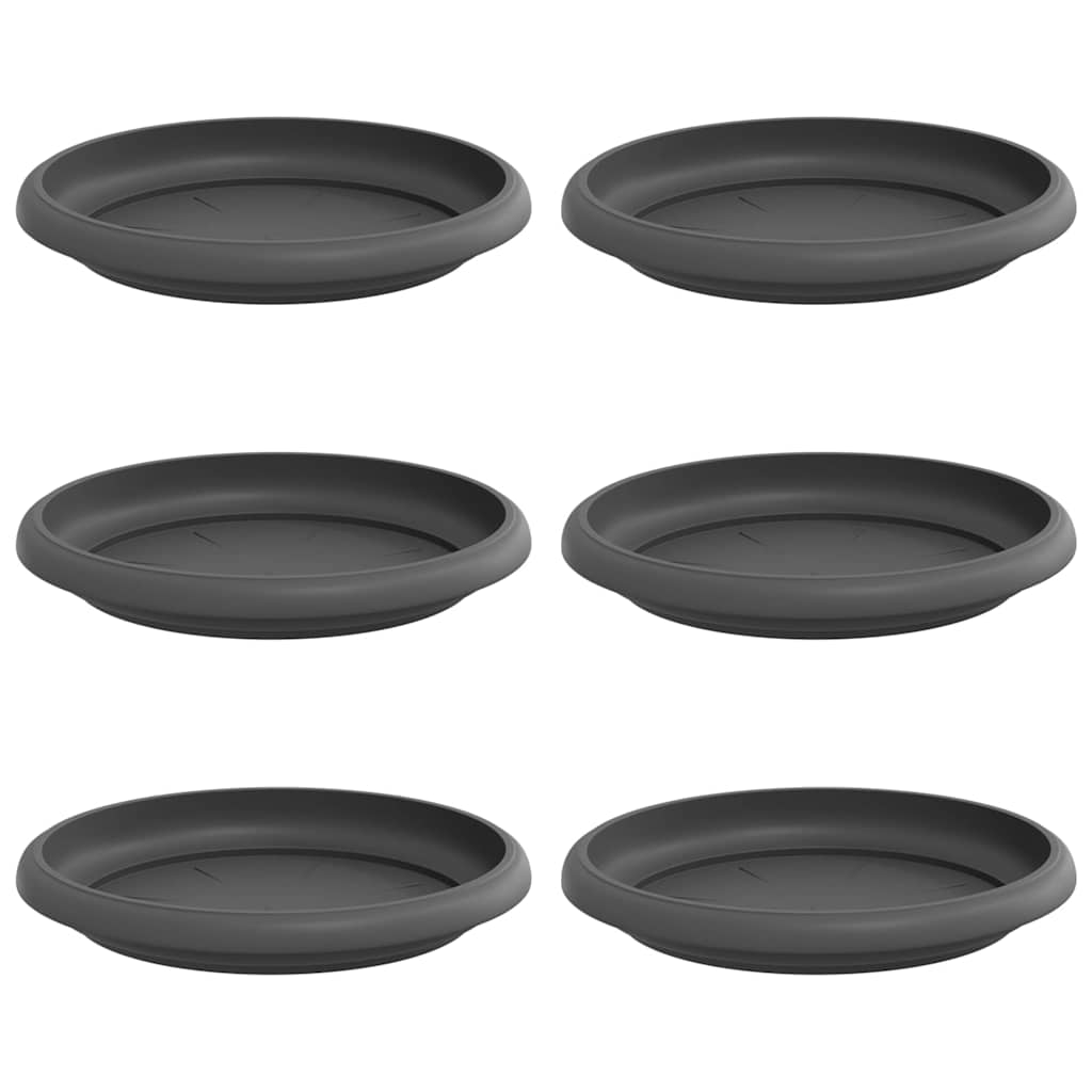 Vidaxl floreros redondos 6 piezas negro ø 15,5 x 2 cm plástico