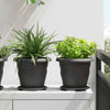 Vidaxl floreros redondos 6 piezas negro ø 17,5 x 2 cm plástico