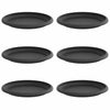 Vidaxl floreros redondos 6 piezas negro ø 17,5 x 2 cm plástico