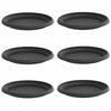 Vidaxl floreros redondos 6 piezas negro ø 14 x 2 cm plástico