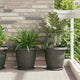 Vidaxl floreros redondos 6 piezas negro ø 14 x 2 cm plástico