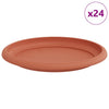 Vidaxl floreros redondos 24 piezas rojo ladrillo ø 14 x 2 cm plástico