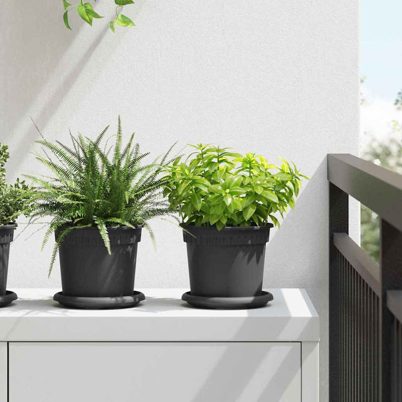 Vidaxl floreros redondos 24 piezas negro ø 14 x 2 cm plástico