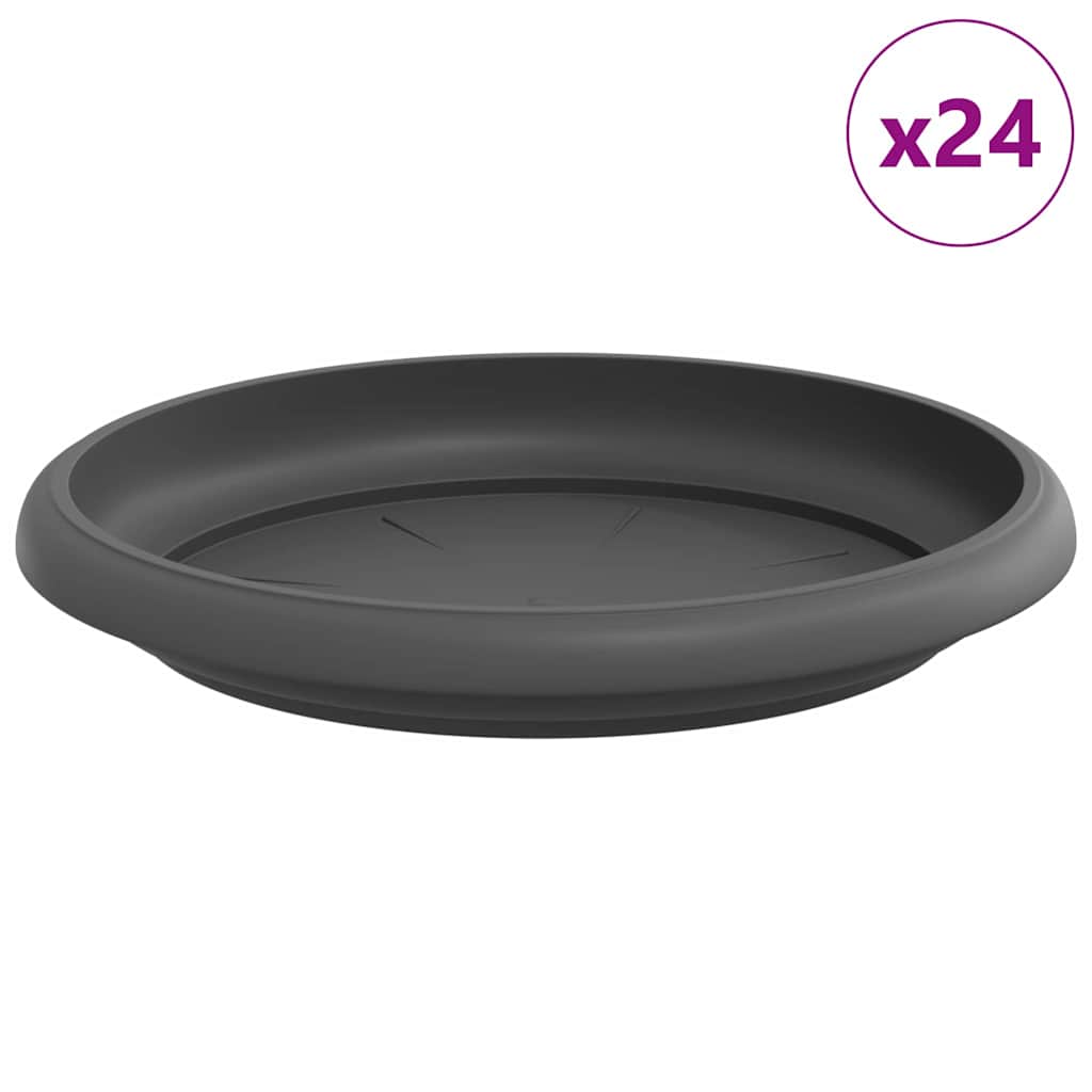 Vidaxl floreros redondos 24 piezas negro ø 15,5 x 2 cm plástico