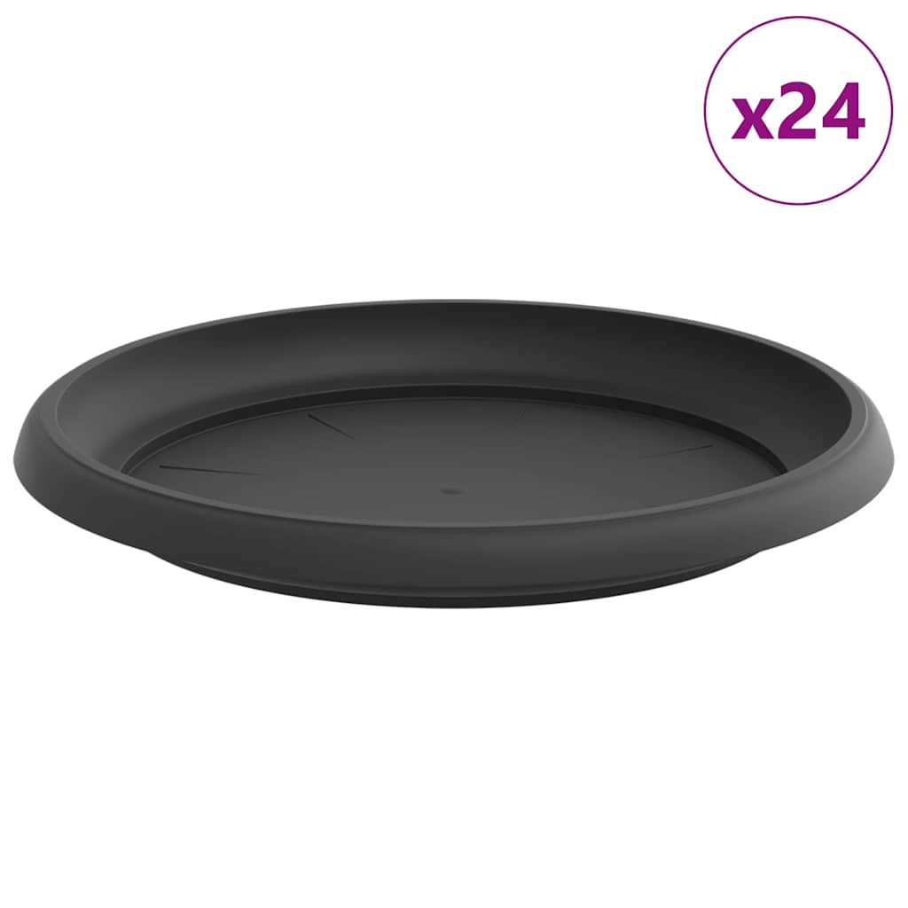 Vidaxl floreros redondos 24 piezas negro ø 21,5 x 2,5 cm plástico