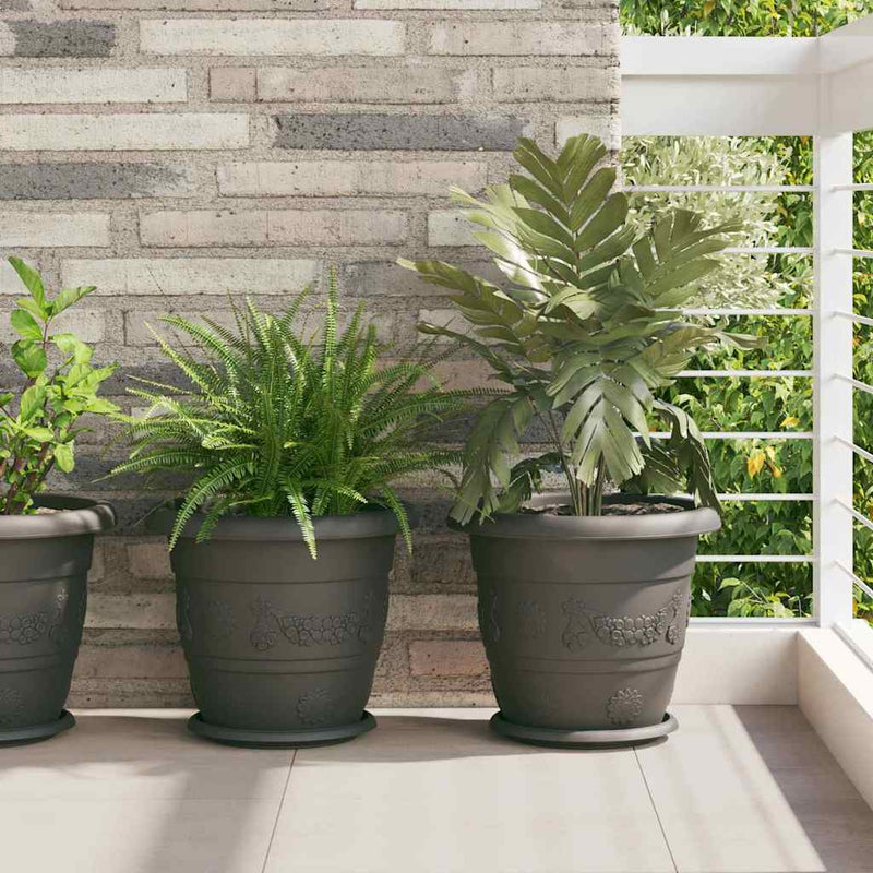 Vidaxl floreros redondos 24 piezas negro ø 23,5 x 2,5 cm plástico