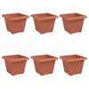 Vidaxl vierkante bloempot 6 pcs baksteenrood 20 x 20 x 16 cm kunststof
