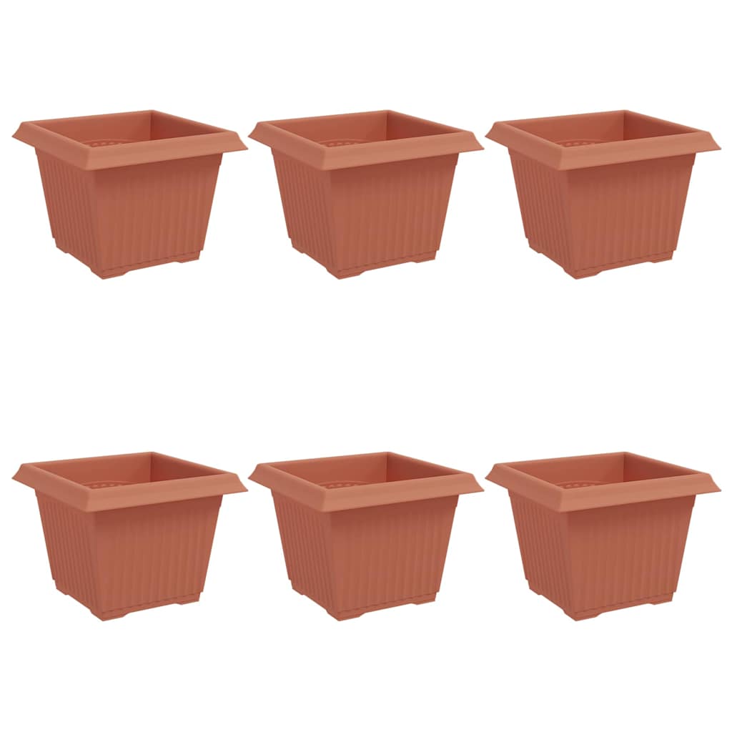 Vidaxl vierkante bloempot 6 pcs baksteenrood 23 x 23 x 17,5 cm