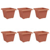 Vidaxl vierkante bloempot 6 pcs baksteenrood 28,5 x 28,5 x 22 cm