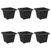 Vidaxx macetero cuadrado 6 piezas negro 20 x 20 x 16 cm plástico