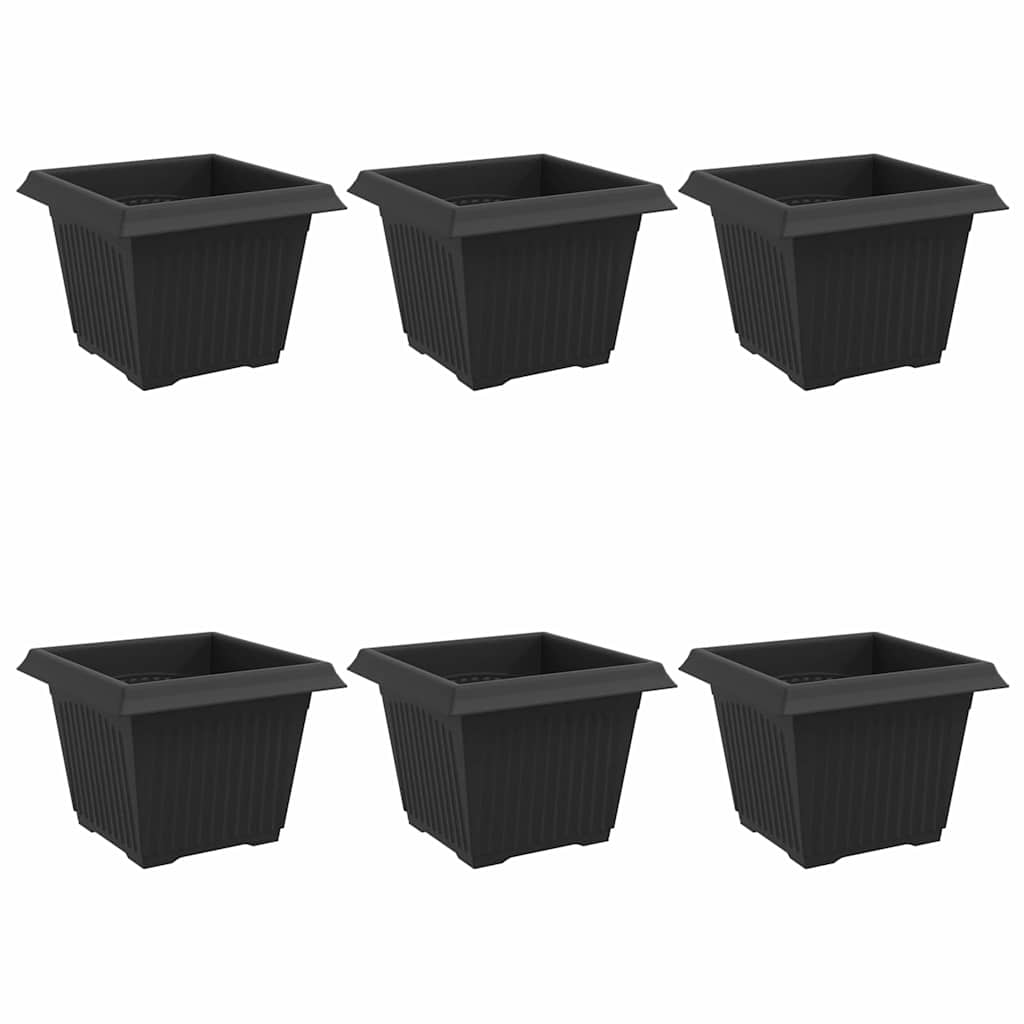 Vidaxx macetero cuadrado 6 piezas negro 23 x 23 x 17,5 cm plástico