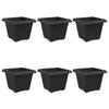 Vidaxxl macetero cuadrado 6 piezas negro 28,5 x 28,5 x 22 cm plástico