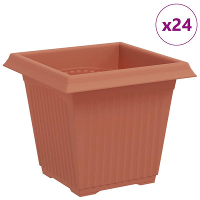 Vidaxl vierkante bloempot 24 pcs baksteenrood 16 x 16 x 14 cm