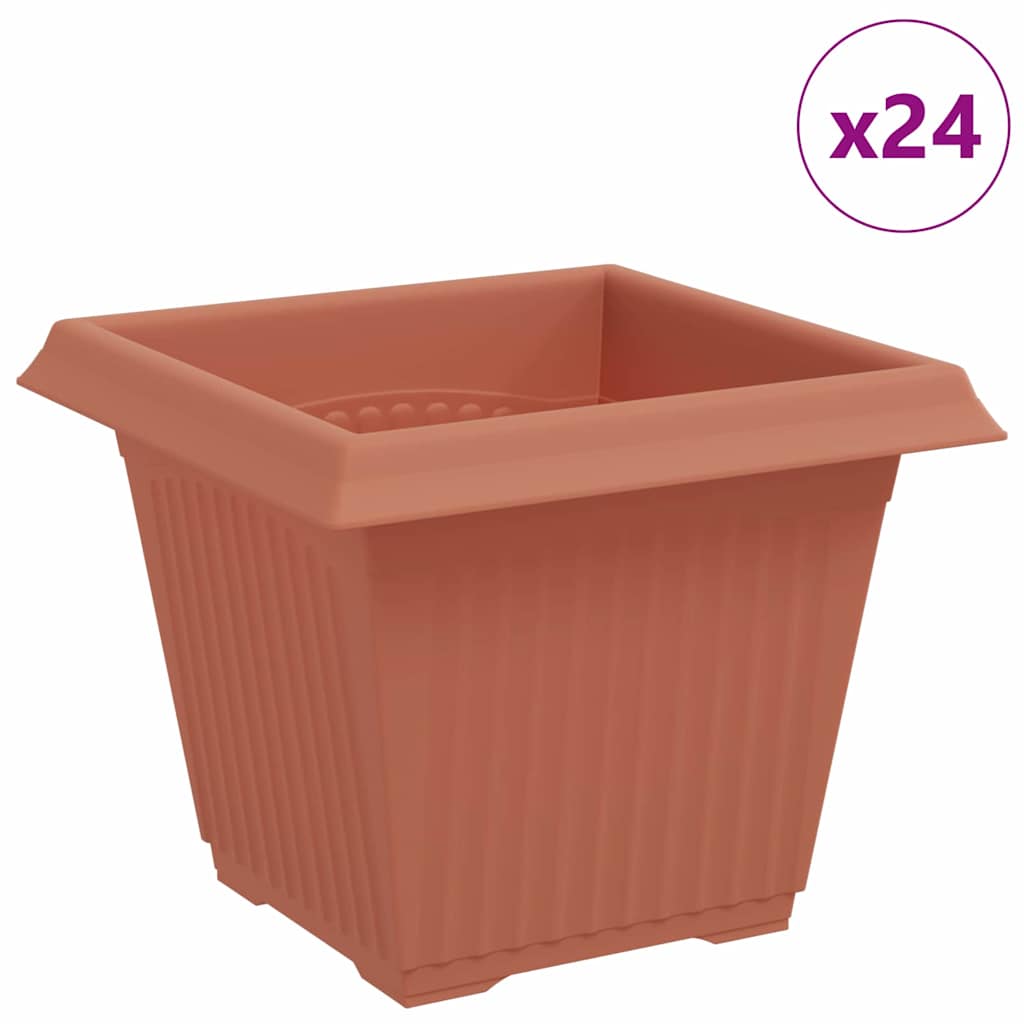 Vidaxl vierkante bloempot 24 pcs baksteenrood 20 x 20 x 16 cm