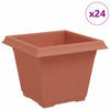 Vidaxl vierkante bloempot 24 pcs baksteenrood 33 x 33 x 26 cm