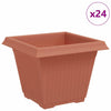 Vidaxl vierkante bloempot 24 pcs baksteenrood 38 x 38 x 30 cm