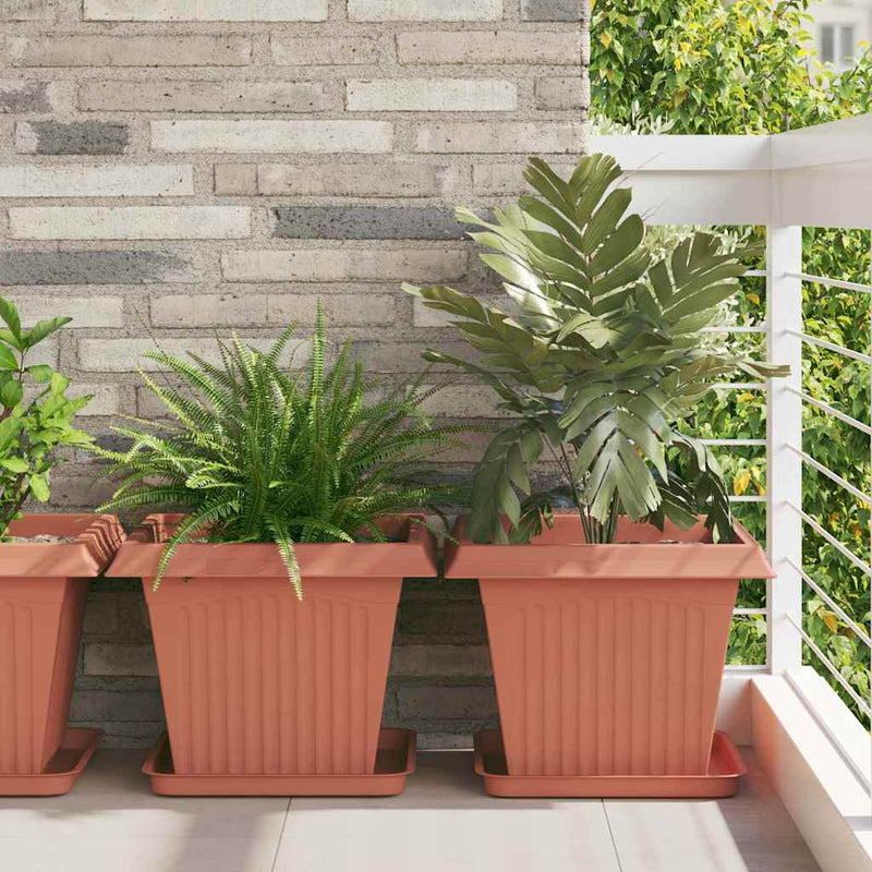 Vidaxl vierkante bloempot 24 pcs baksteenrood 43 x 43 x 33,5 cm