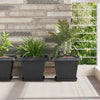 Vidaxx macetero cuadrado 24 piezas negro 28,5 x 28,5 x 22 cm plástico