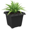 Vidaxx macetero cuadrado 24 piezas negro 28,5 x 28,5 x 22 cm plástico