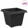 Vidaxx macetero cuadrado 24 piezas negro 33 x 33 x 26 cm plástico