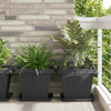 Vidaxxl macetero cuadrado 24 piezas negro 43 x 43 x 33,5 cm plástico