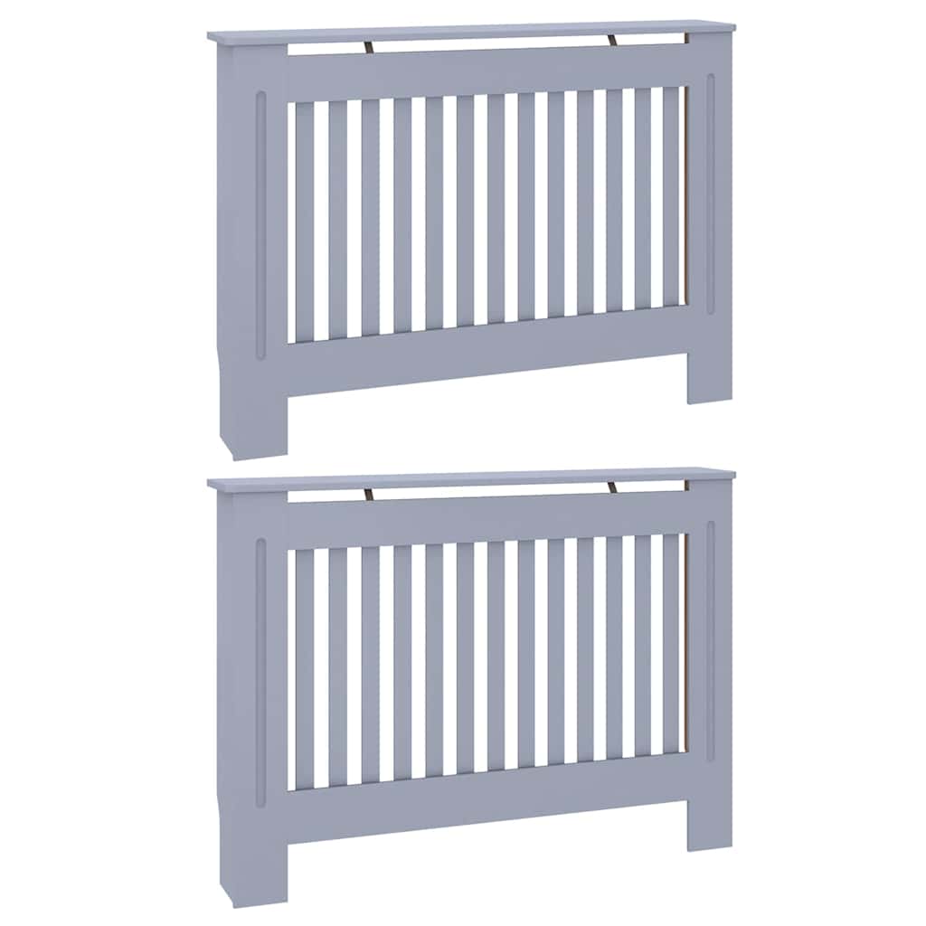 Copriradiatore Vidaxxl 2 pezzi grigio 112 x 19 x 81,5 cm in MDF