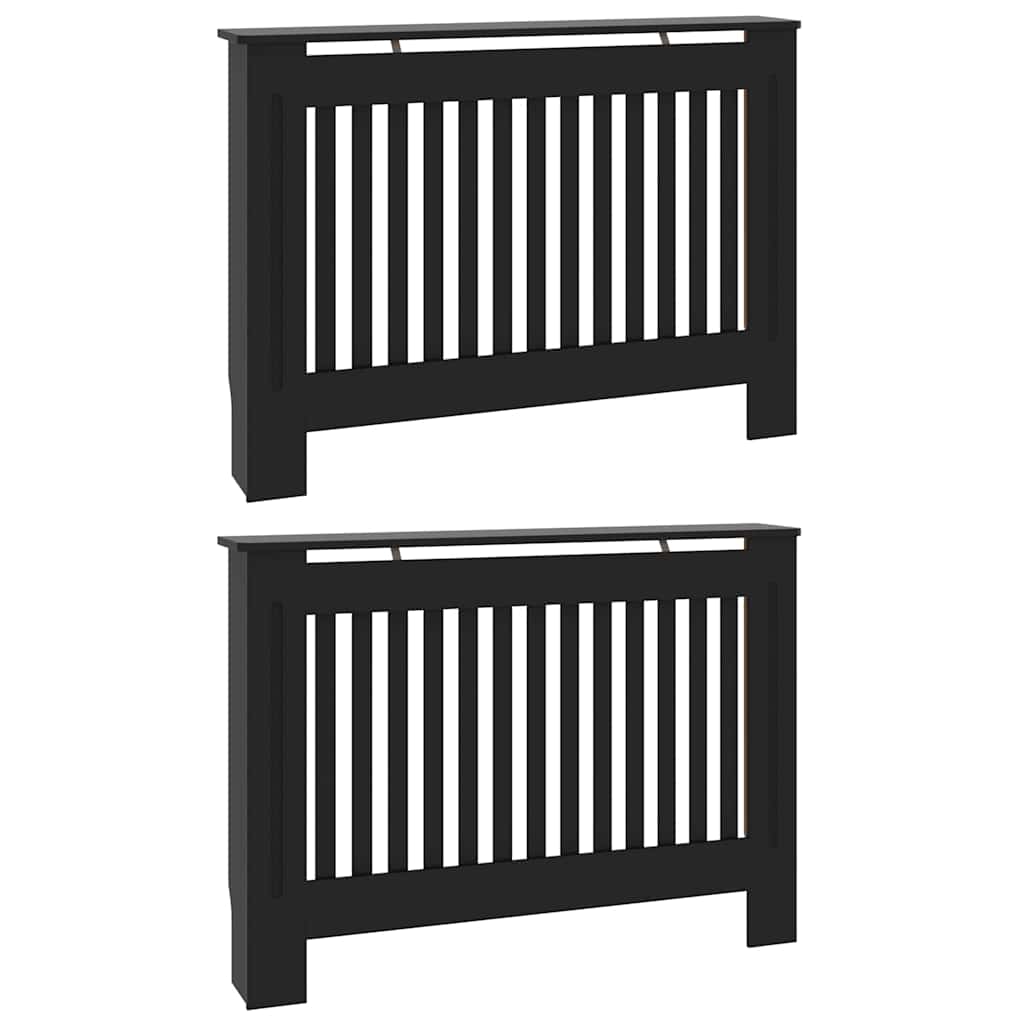 Copriradiatore Vidaxxl 2 pezzi nero 112 x 19 x 81,5 cm in MDF