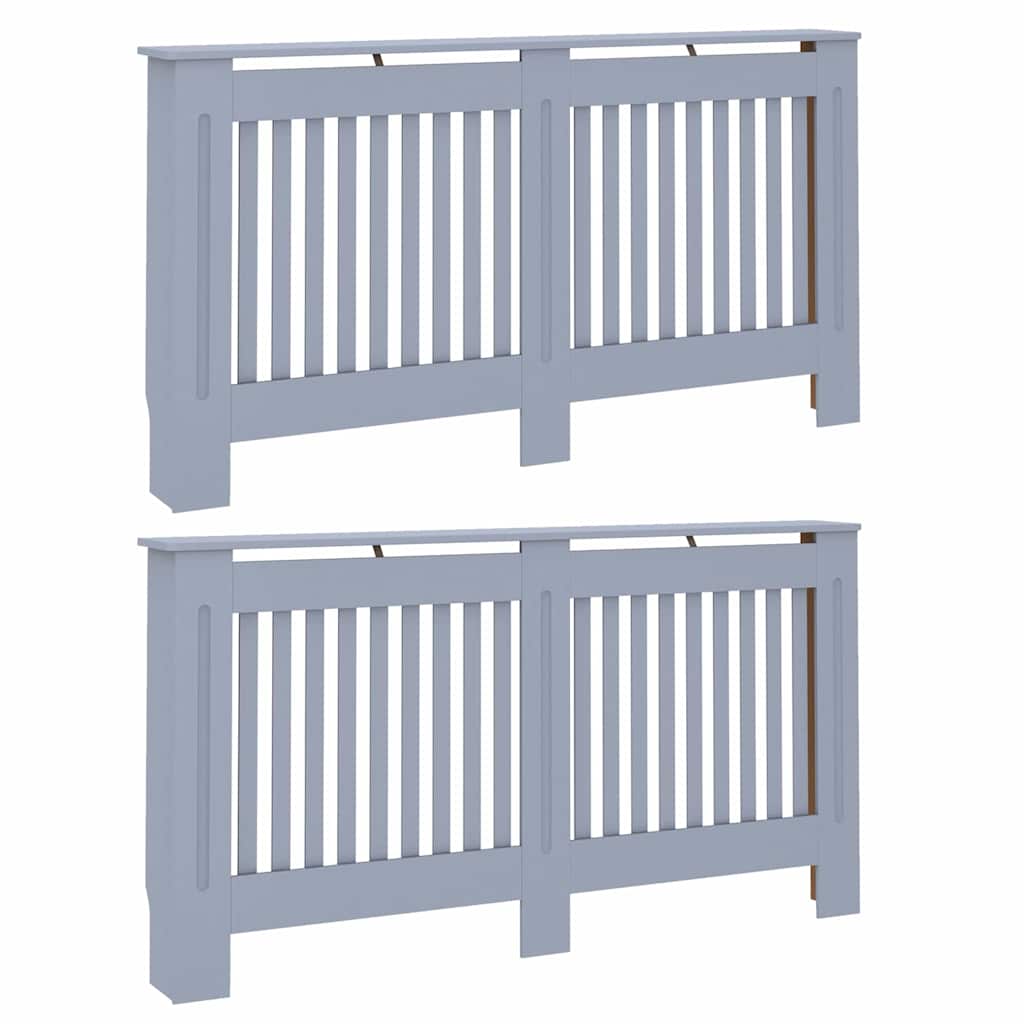 Copriradiatore Vidaxxl 2 pezzi grigio 152 x 19 x 81,5 cm in MDF