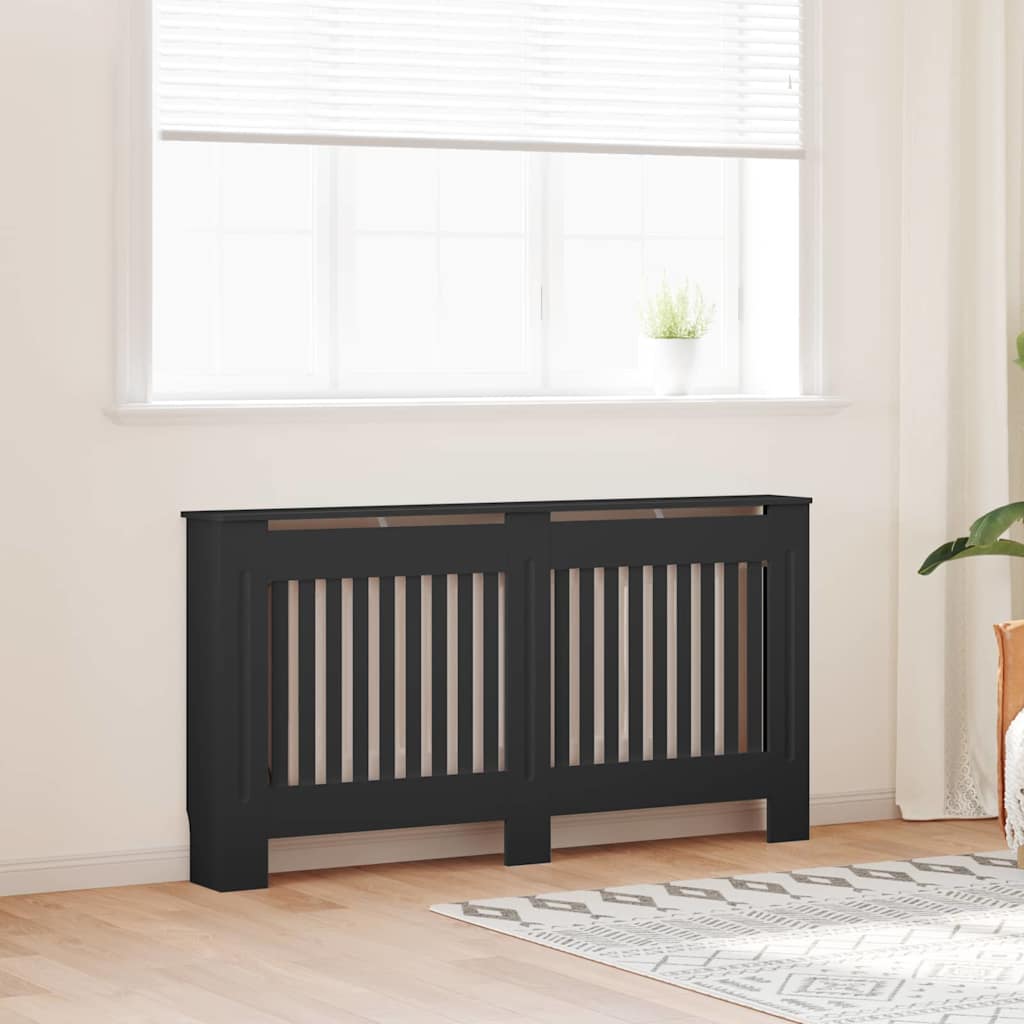 Copriradiatore Vidaxxl 2 pezzi nero 152 x 19 x 81,5 cm in MDF