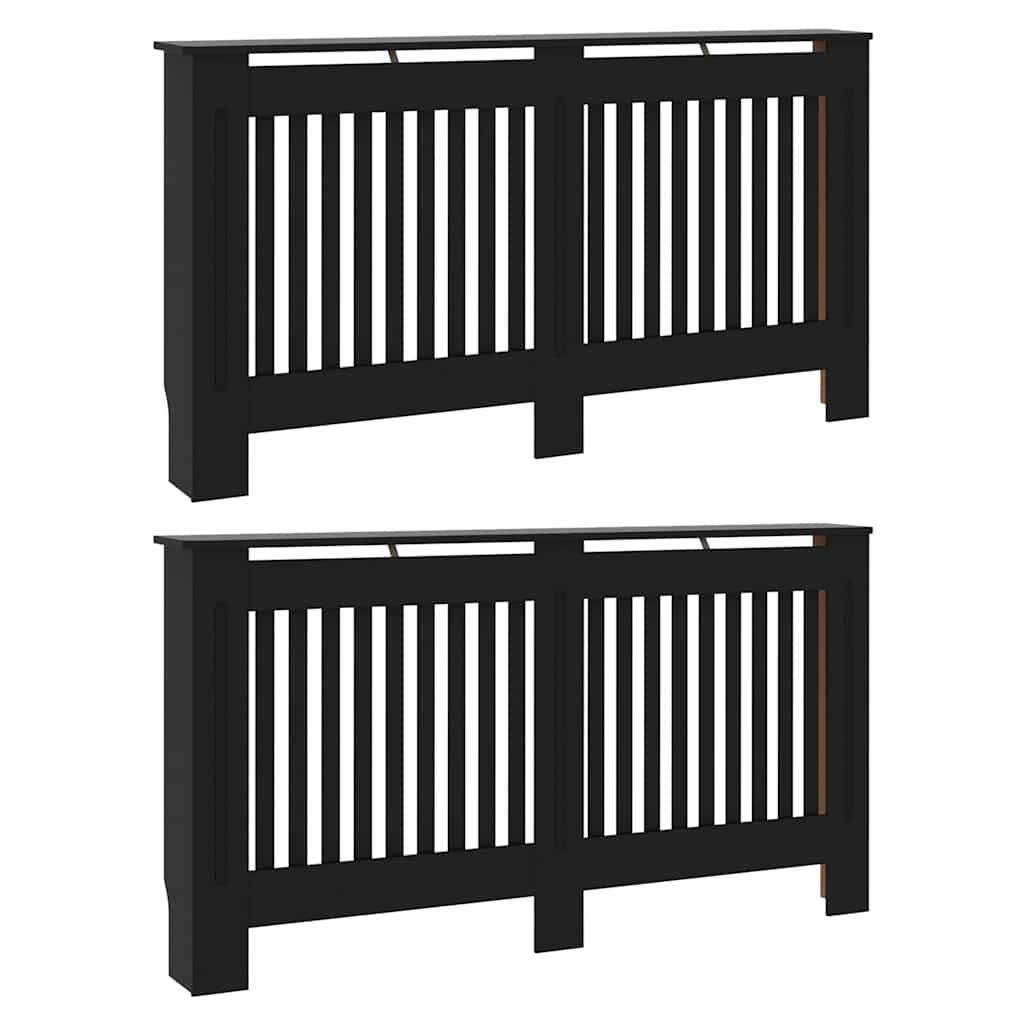 Copriradiatore Vidaxxl 2 pezzi nero 152 x 19 x 81,5 cm in MDF