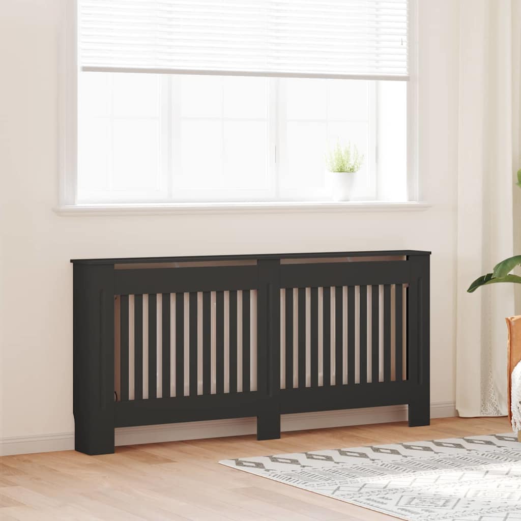 Copritermosifone Vidaxxl 2 pezzi nero 172 x 19 x 81,5 cm in derivati del legno