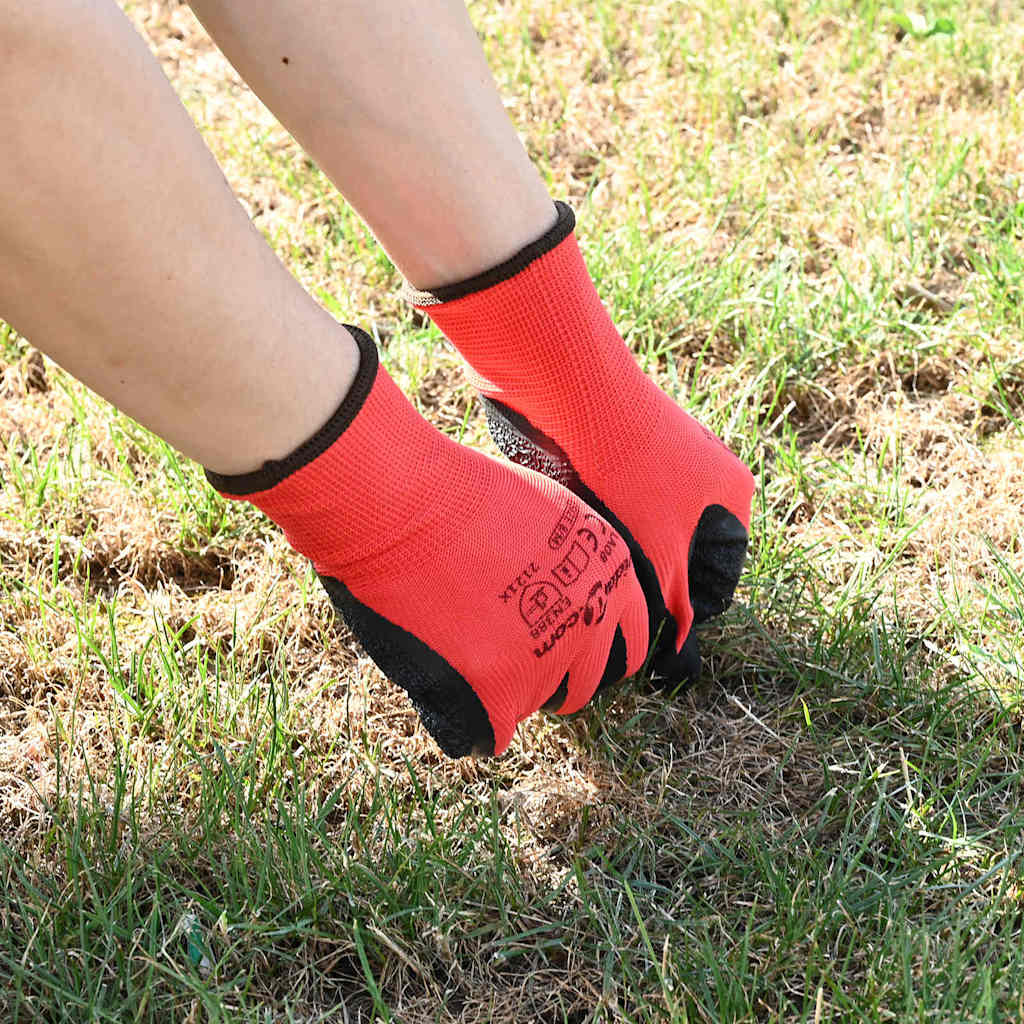 Vidaxl werkhandschoenen 12 pcs rood en zwart 11 xxl latexcoating