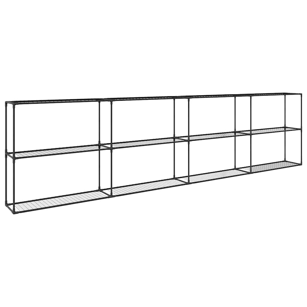 Supporto per piante Vidaxx a 3 livelli nero 400 x 32 x 104 cm in acciaio