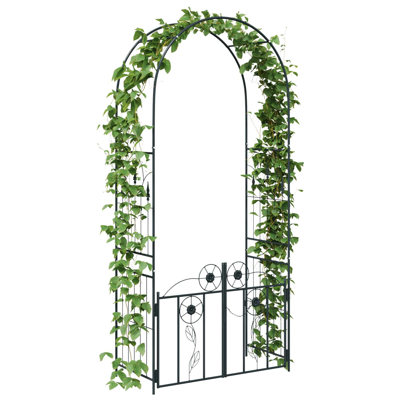 Arco da giardino VidaXL con serratura nero 102 x 50 x 218 cm