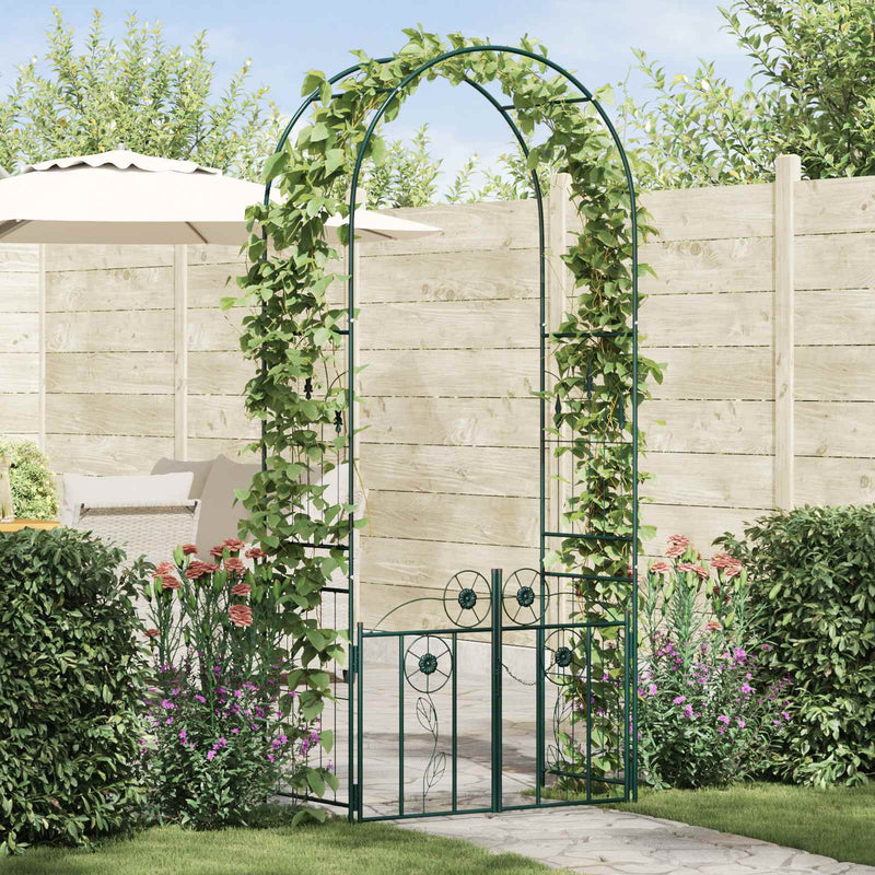 Arco da giardino Vidaxxl con serratura verde 102 x 50 x 218 cm