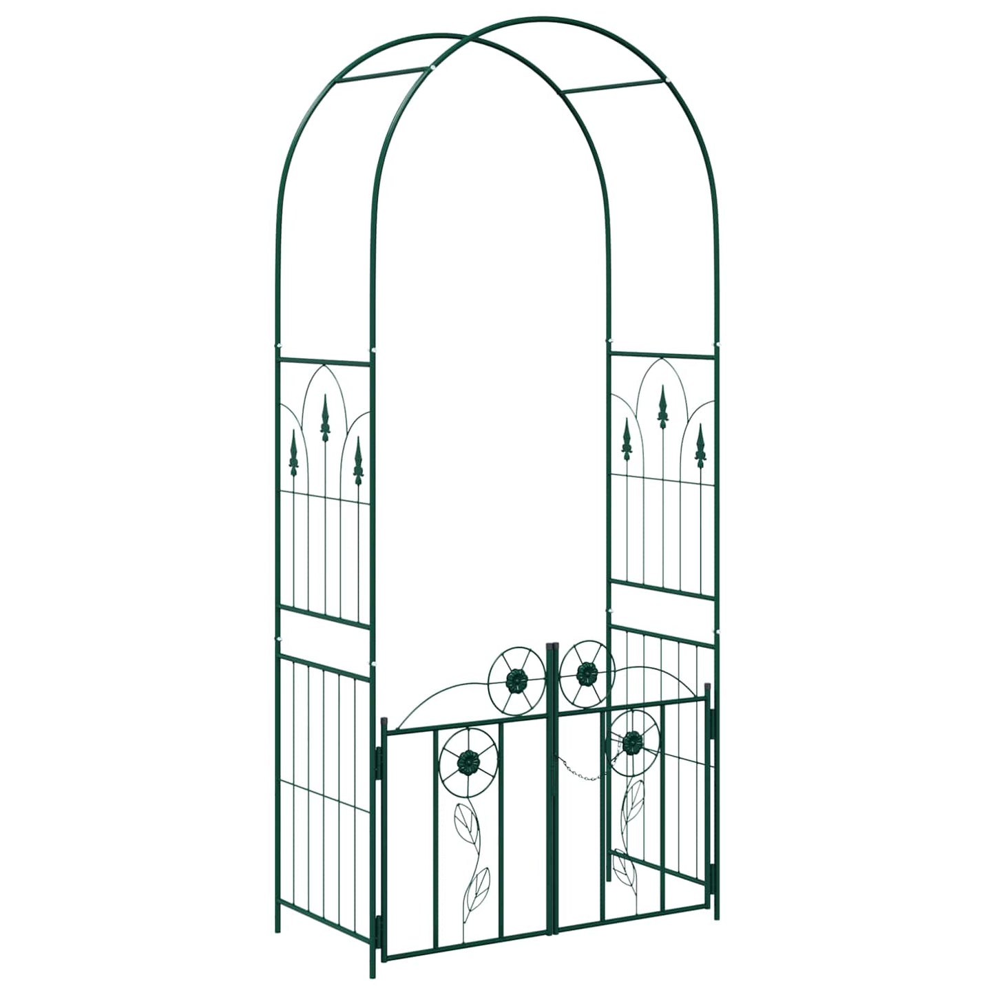 Arco da giardino Vidaxxl con serratura verde 102 x 50 x 218 cm