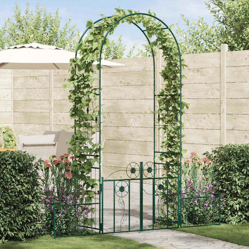 Arco da giardino Vidaxxl con serratura verde 203 x 50 x 218 cm