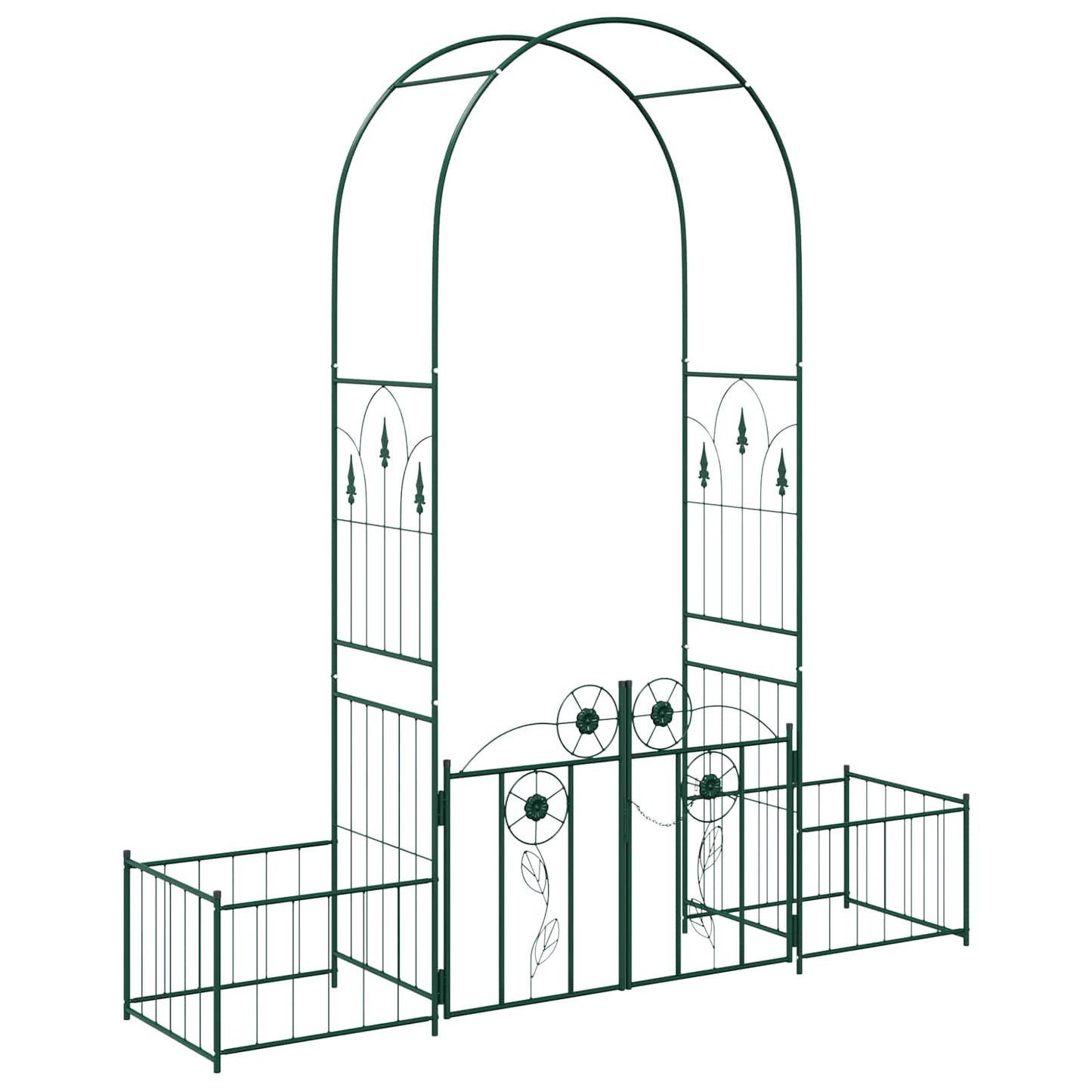Arco da giardino Vidaxxl con serratura verde 203 x 50 x 218 cm
