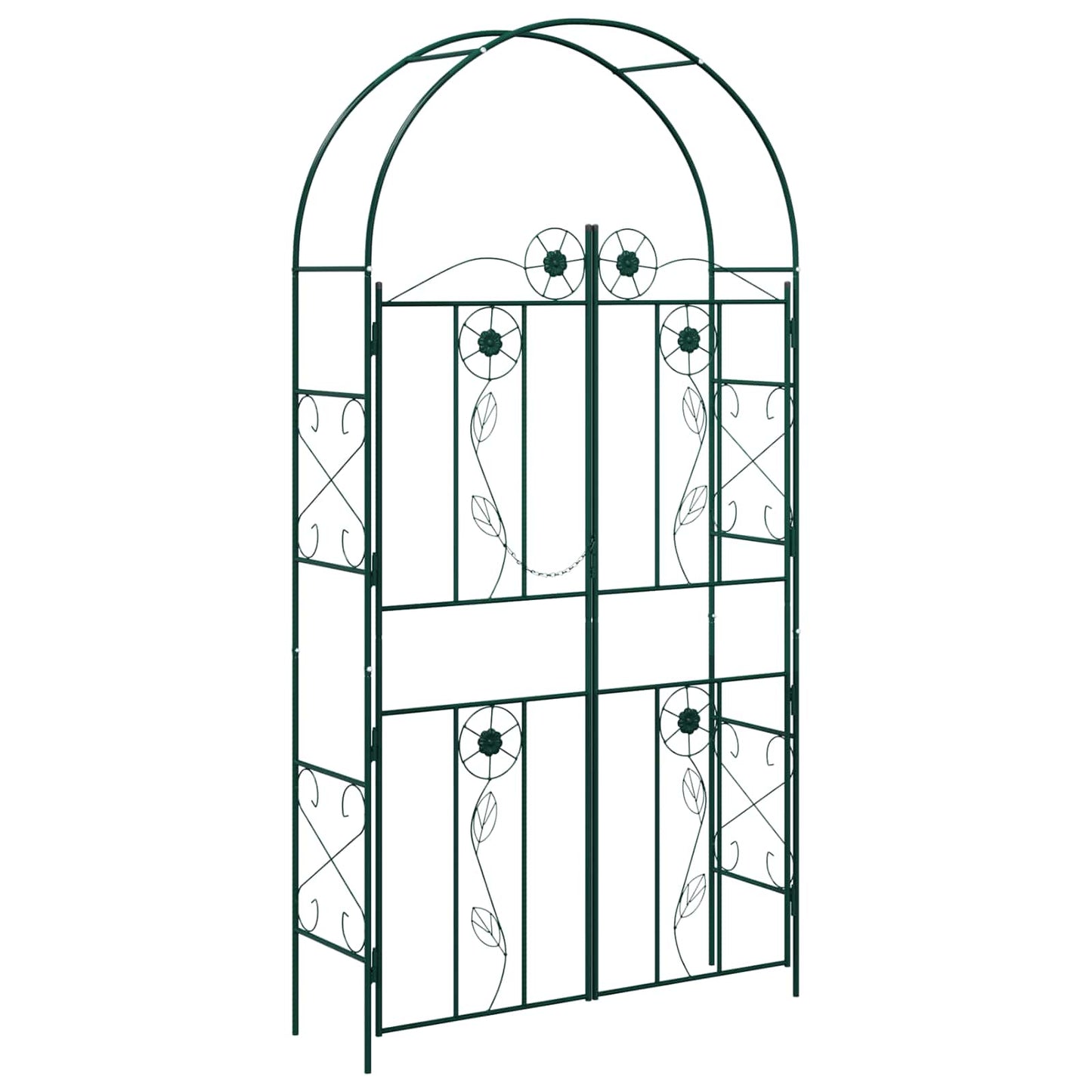 Vidaxl arco de jardín liso verde 115 x 37 x 226 cm