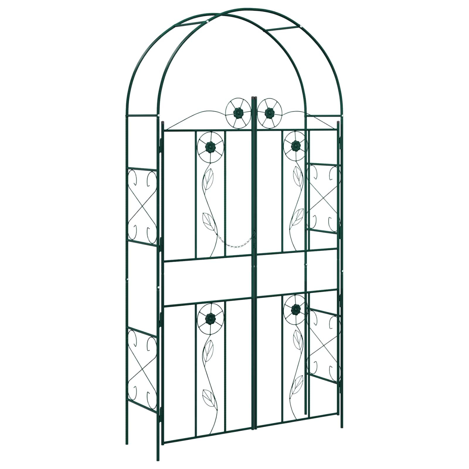 Vidaxl tuin boog effen groen 115 x 37 x 226 cm