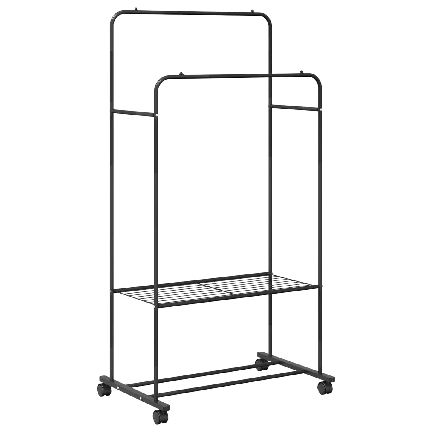 Appendiabiti Vidaxx con ripiano con ruota con contenitore nero 80 x 53 x 156 cm