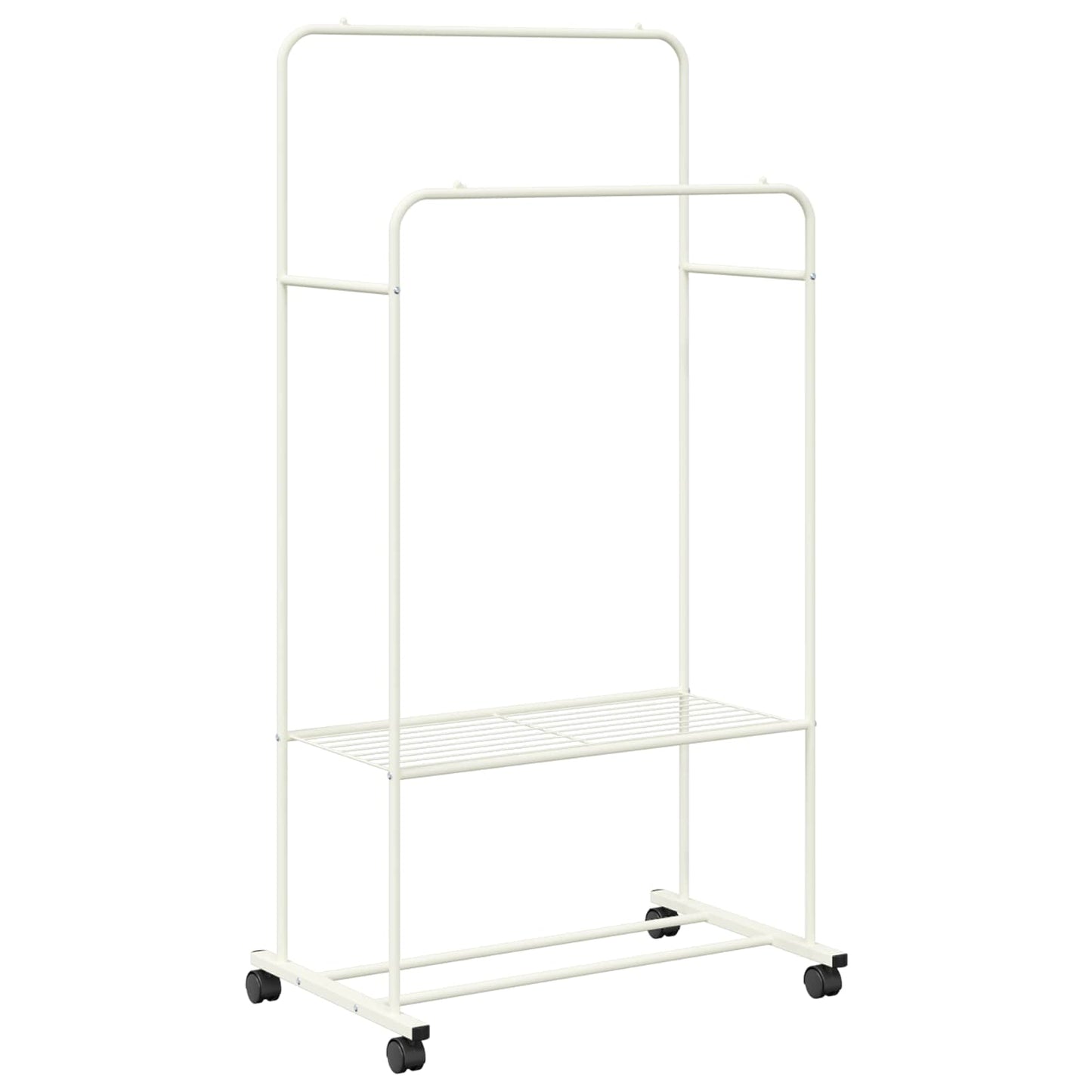 Vidaxx perchero con estante con rueda con almacenaje blanco 80 x 53 x 156 cm