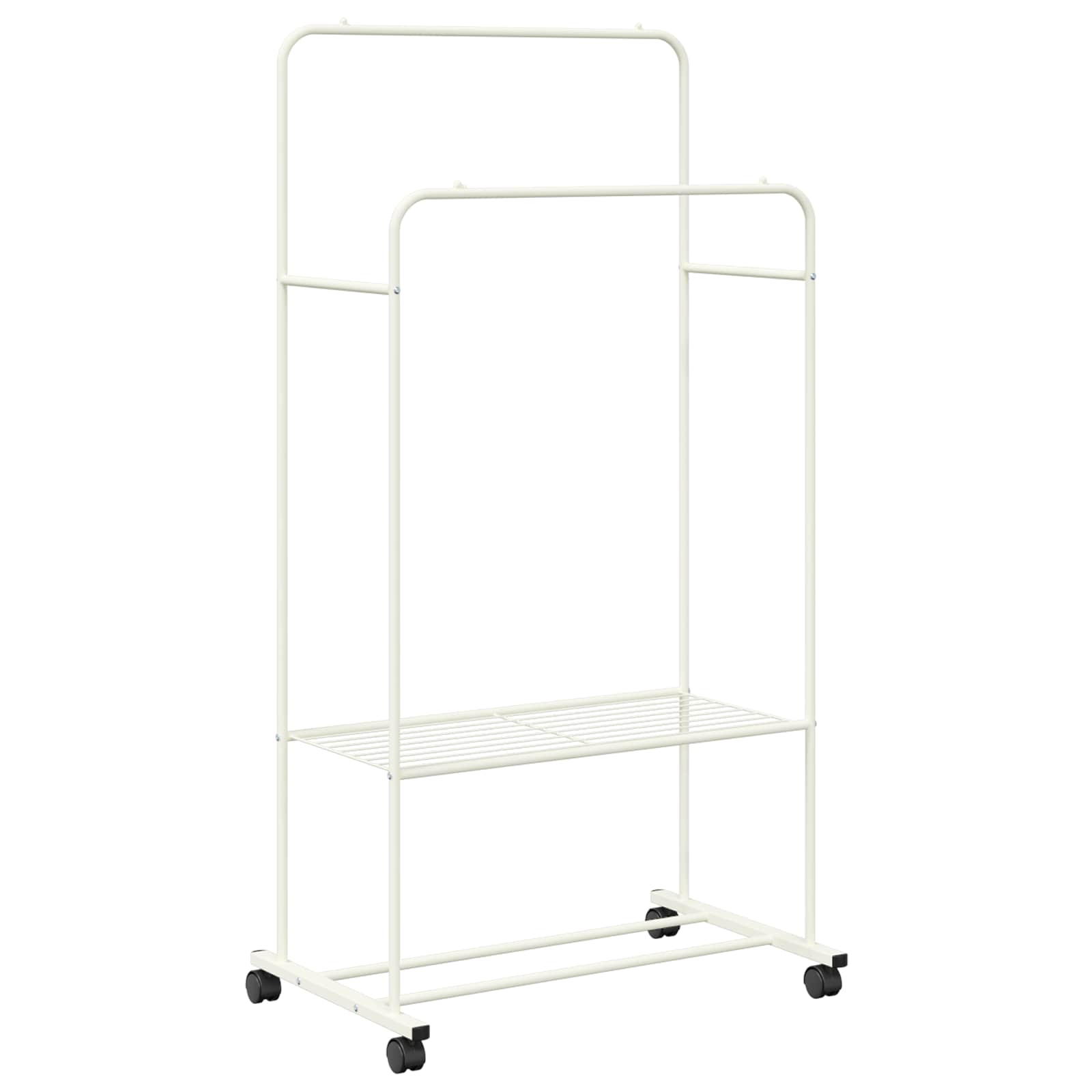 Vidaxx perchero con estante con rueda con almacenaje blanco 80 x 53 x 156 cm